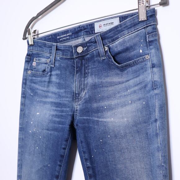 ADRIANO GOLDSCHMIED Legging Ankle Splatter Distressed Jeans Blue Women's 27R - Picture 3 of 14